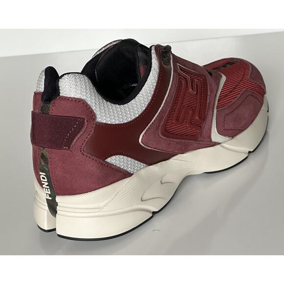 NIB $1100 Fendi FF Logo Fabric/Leather Burgundy Sneakers 12 US (45 Eu) 7E1555 main image 13